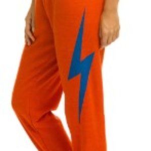 Aviator Nation Bolt Sweatpants Orange/Blue Size M